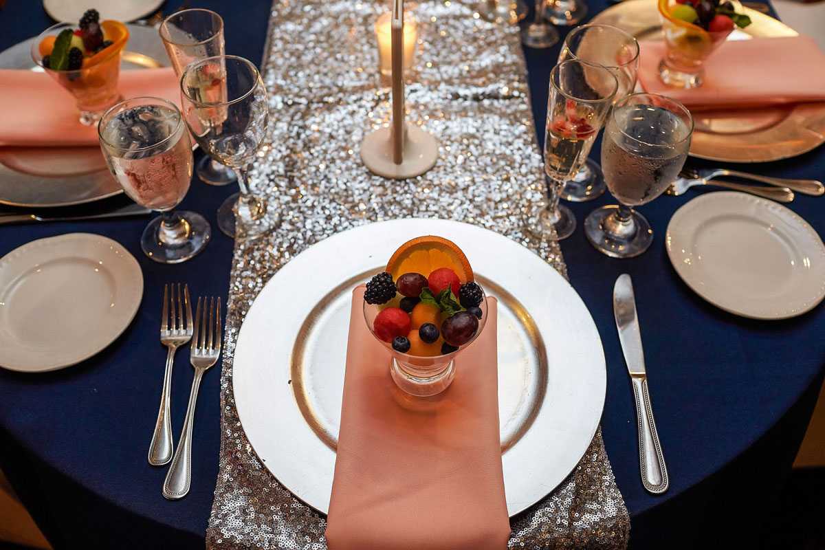 Drinks are arranged on a table at the Royal Regency Hotel in Yonkers, NY